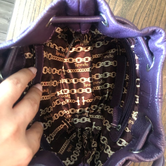 Purple Drawstring Bucket Bag - Picture 2 of 5
